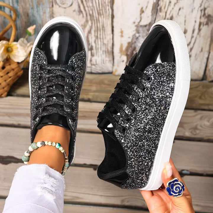 Damen Glitzernde Sneakers mit metallisch schimmerndem Obermaterial Drune