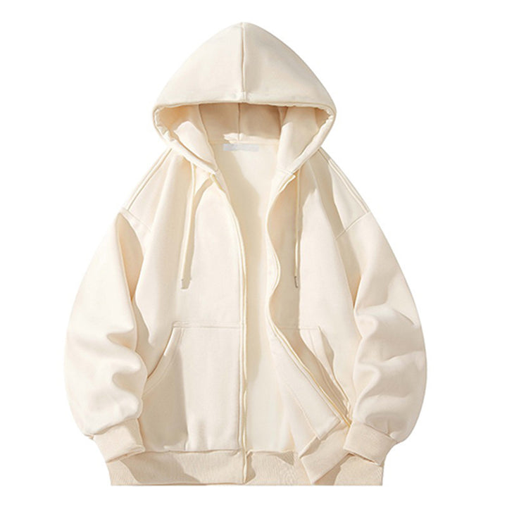 Herren Oversize Reißverschluss‑Kapuzenjacke aus schwerer Sweatqualität mit Kängurutaschen Drune