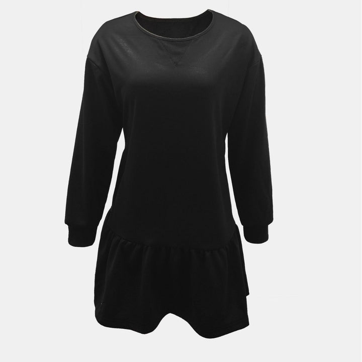 Damen lässiges Kleid mit weitem Schnitt und voluminösen Ärmeln Drune