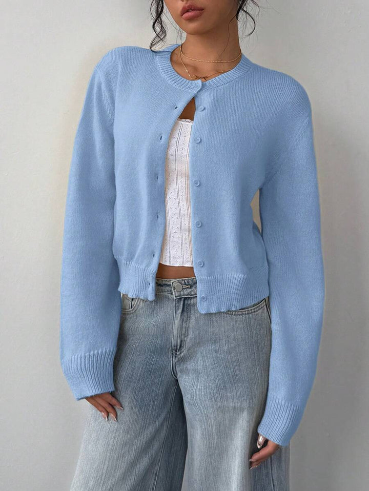 Damen Strickjacke mit feiner Textur und eleganter Knopfleiste Drune