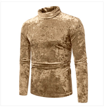 Herren nan figurbetontes Samtrollkragen-Langarmshirt mit Stretchanteil Drune