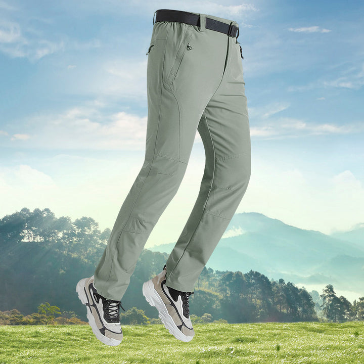 Herren elastische Outdoor-Trekkinghose mit ergonomischen Knien, elastischem Bund und Reißverschlusstaschen Drune