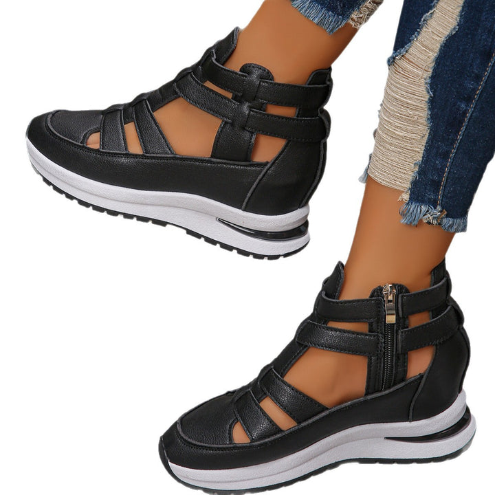 Damen Sportliche Plateau-Sandale mit geflochtenem Riemen und dämpfender Profilsohle Drune
