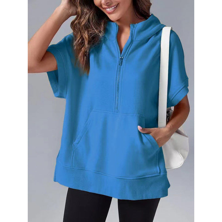 Damen Lässiger Kapuzenpullover mit Reißverschluss und praktischen Taschen Drune