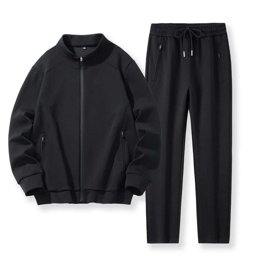Herren Zweiteiliges Performance-Trainingsset mit Stehkragen-Zipjacke und konischer Jogginghose Drune