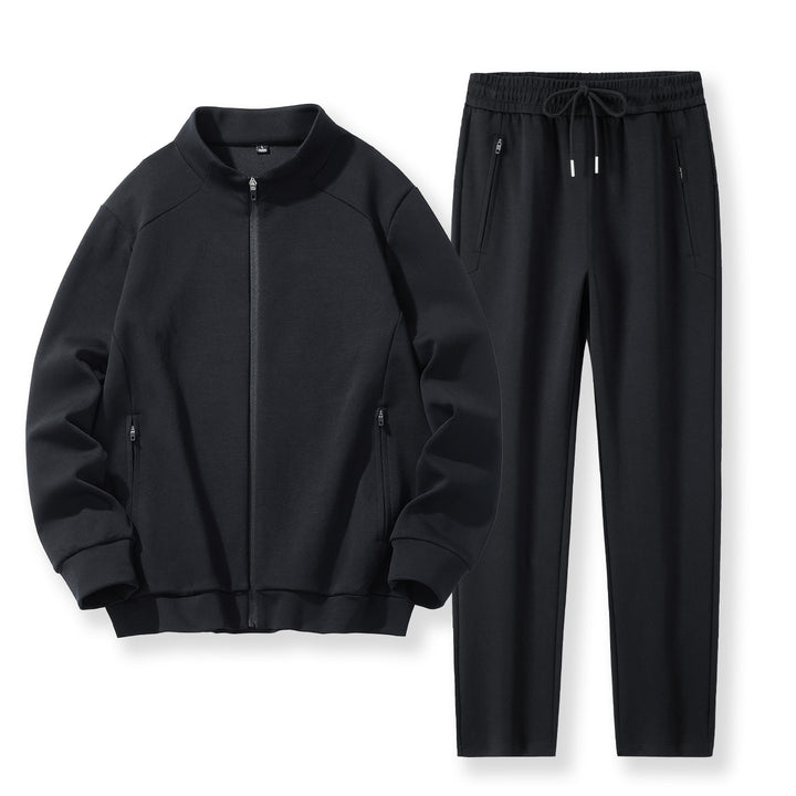 Herren Zweiteiliges Performance-Trainingsset mit Stehkragen-Zipjacke und konischer Jogginghose Drune