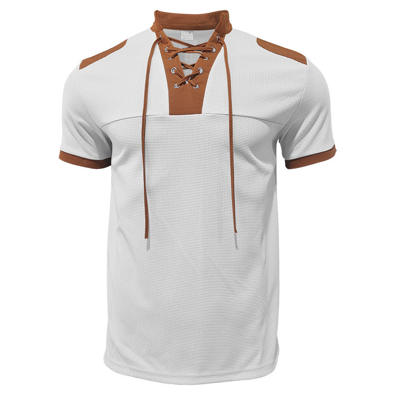Herren sportliches Kurzarm-Shirt mit modischem Latz Drune
