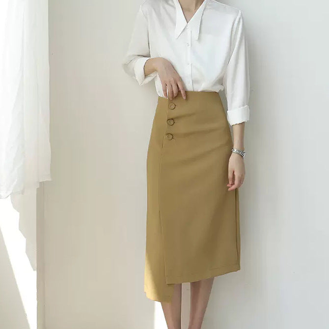 Damen Elegante Bleistiftrock mit asymmetrischem Schnitt Drune