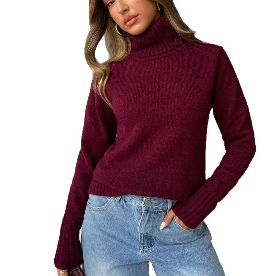 Damen Strickpullover mit hohem Kragen Drune