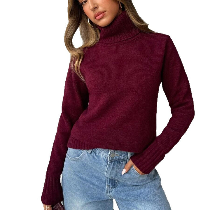 Damen Strickpullover mit hohem Kragen Drune