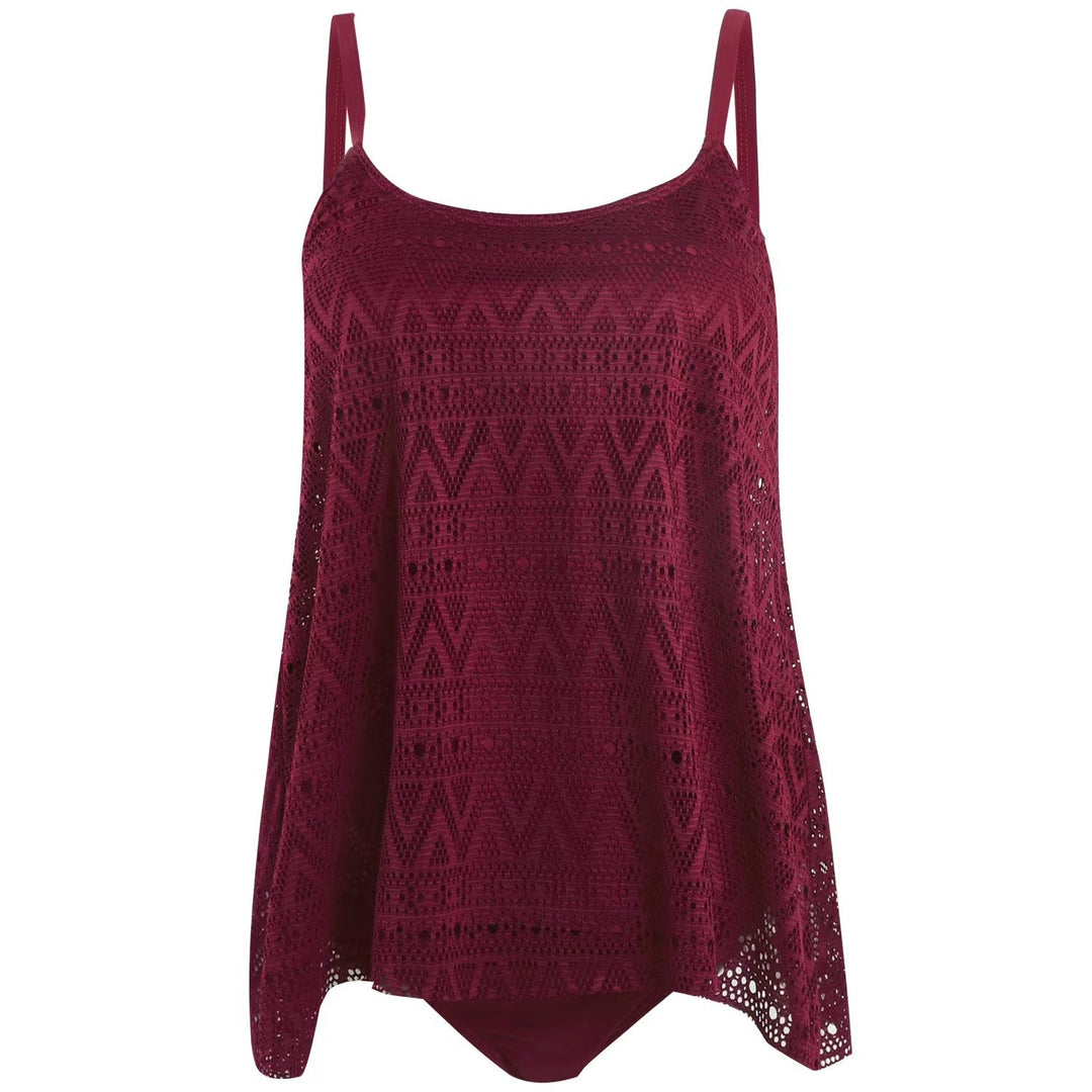Damen elegantes Strandtop mit modischem Lochmuster Drune