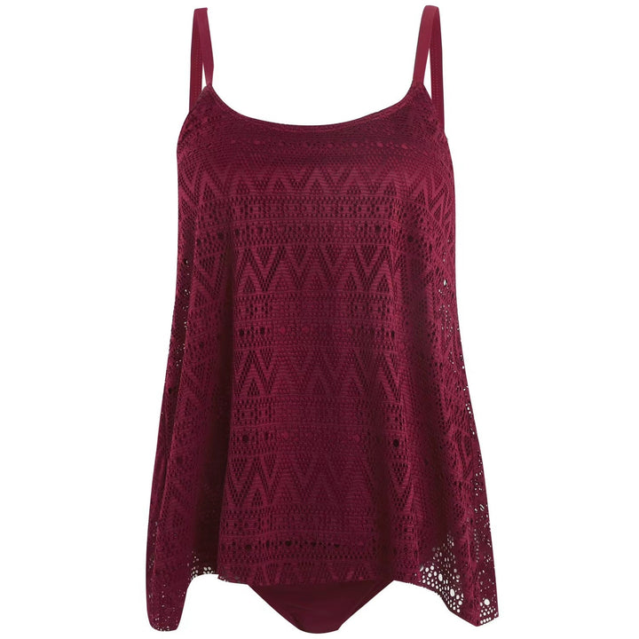 Damen elegantes Strandtop mit modischem Lochmuster Drune
