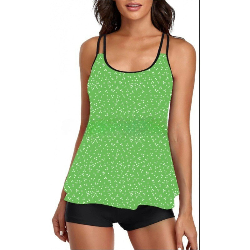 Damen Sportliches Tankini-Set mit bequemem Shorts und verstellbaren Trägern Drune