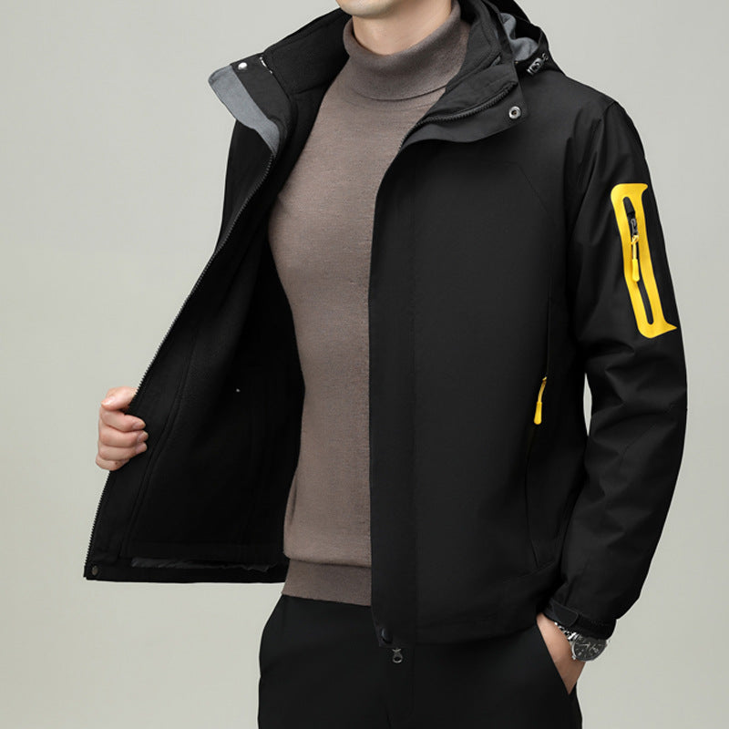 Herren funktionale Outdoorjacke mit wasserdichter Membran und atmungsaktivem Stoff Drune
