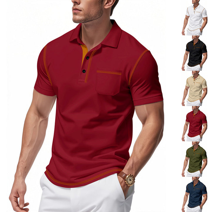 Herren Polo-Shirt mit kontrastierendem Kragen und modischem Schnitt Drune