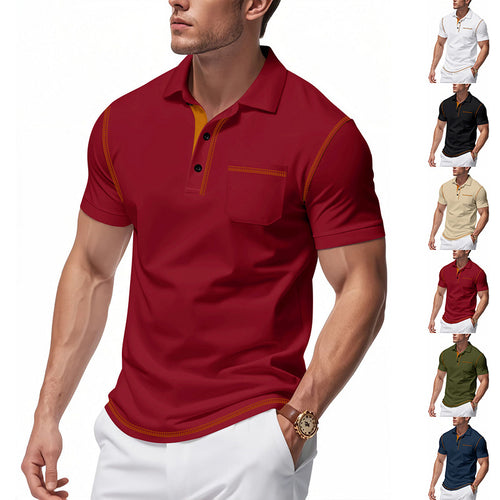 Herren Polo-Shirt mit kontrastierendem Kragen und modischem Schnitt Drune