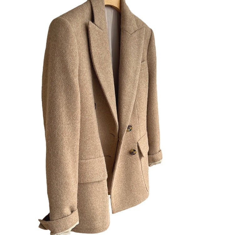 Damen Modischer Wollblazer mit elegantem Schnitt Drune