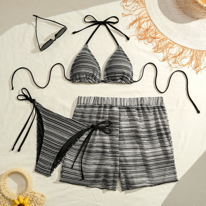 Damen Triangel-Bikini-Set mit luftiger Shorts Drune