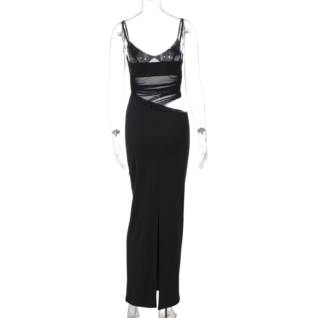 Damen Figurnahes Kleid mit transparenter Einsätze Drune