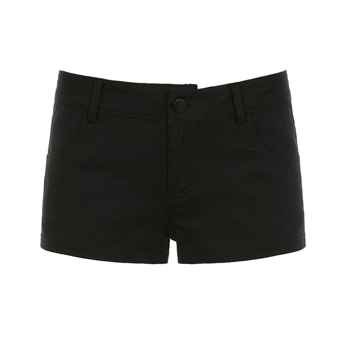 Damen trendige Shorts mit hohem Bund und elastischem Material Drune