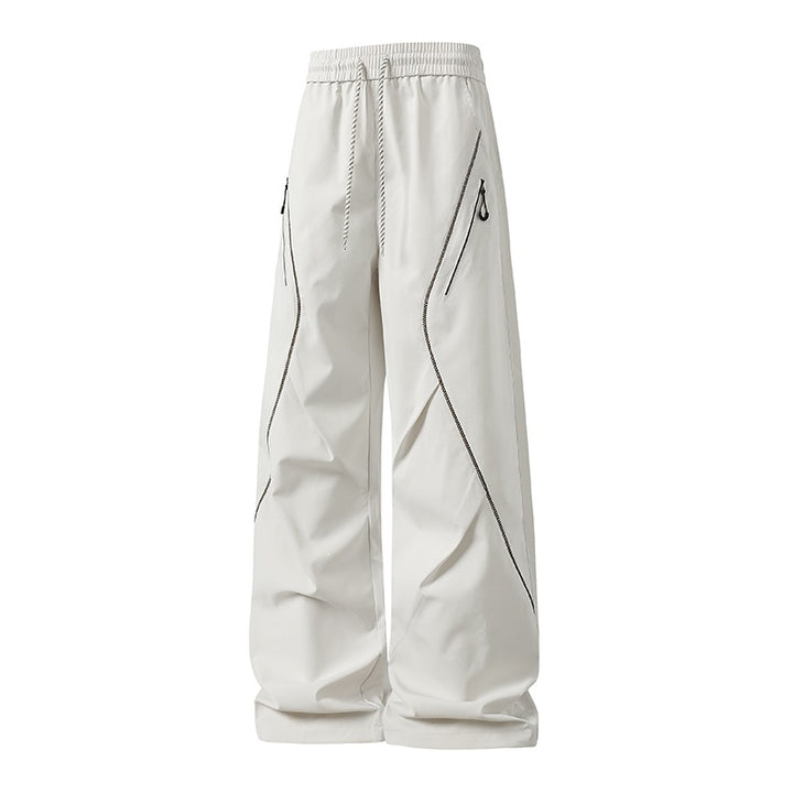 Herren Weite Utility-Jogginghose aus Funktionsnylon mit Kordelzug, Reißverschlusstaschen & kontrastierenden Nahtleisten Drune