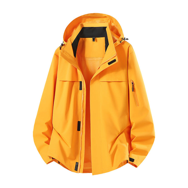 Herren Leichte wasserabweisende Kapuzen-Softshell-Übergangsjacke mit Meshfutter & Utility-Taschen Drune