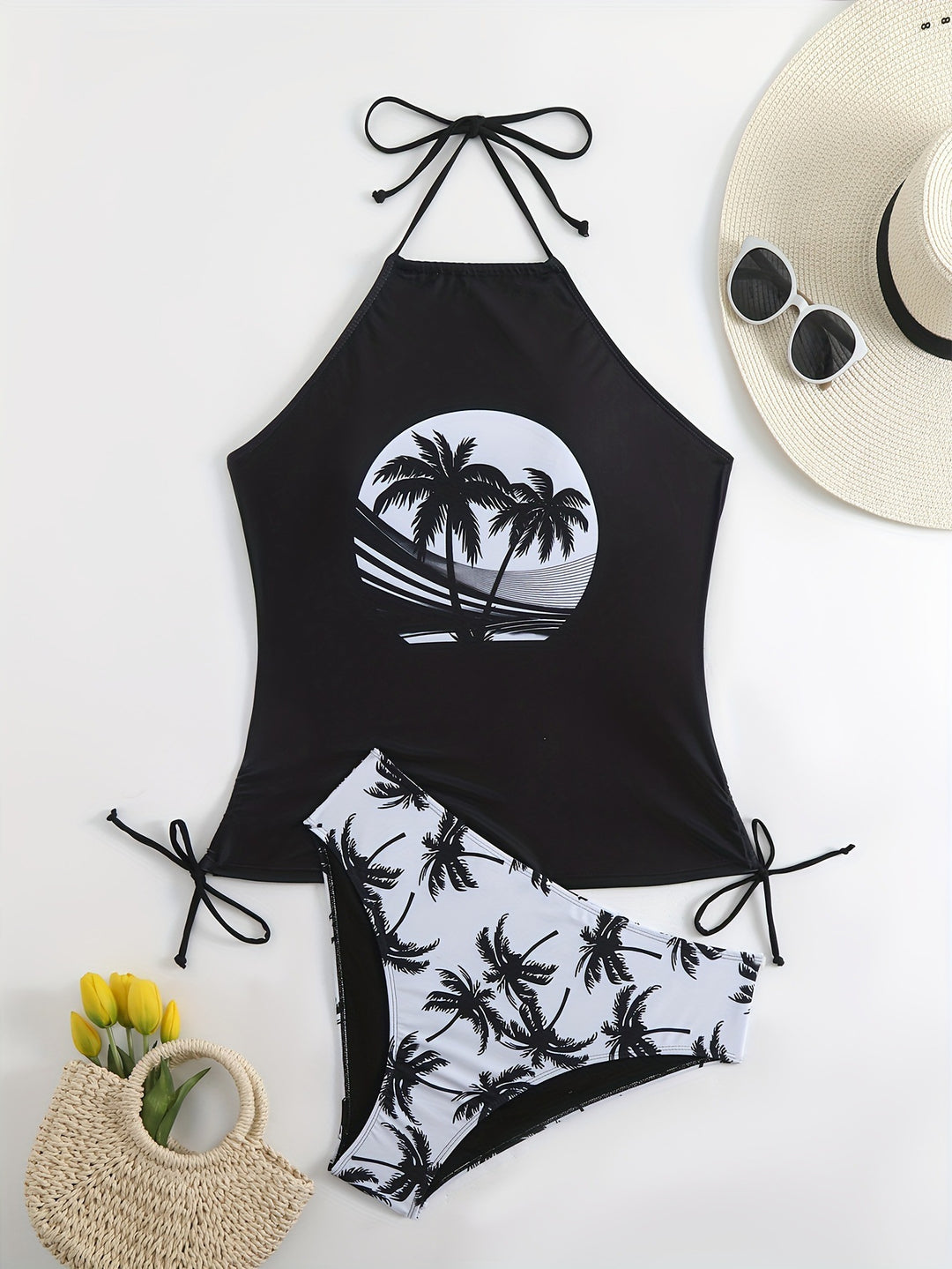 Damen Bikiniset mit Palmenmuster von Drune