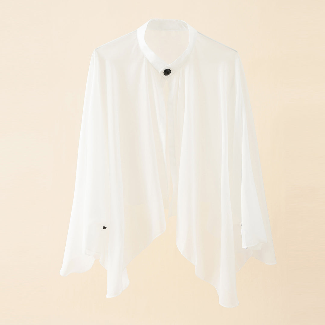 Damen Luftiger Chiffon-Kimono mit weit ausgestellten Ärmeln Drune