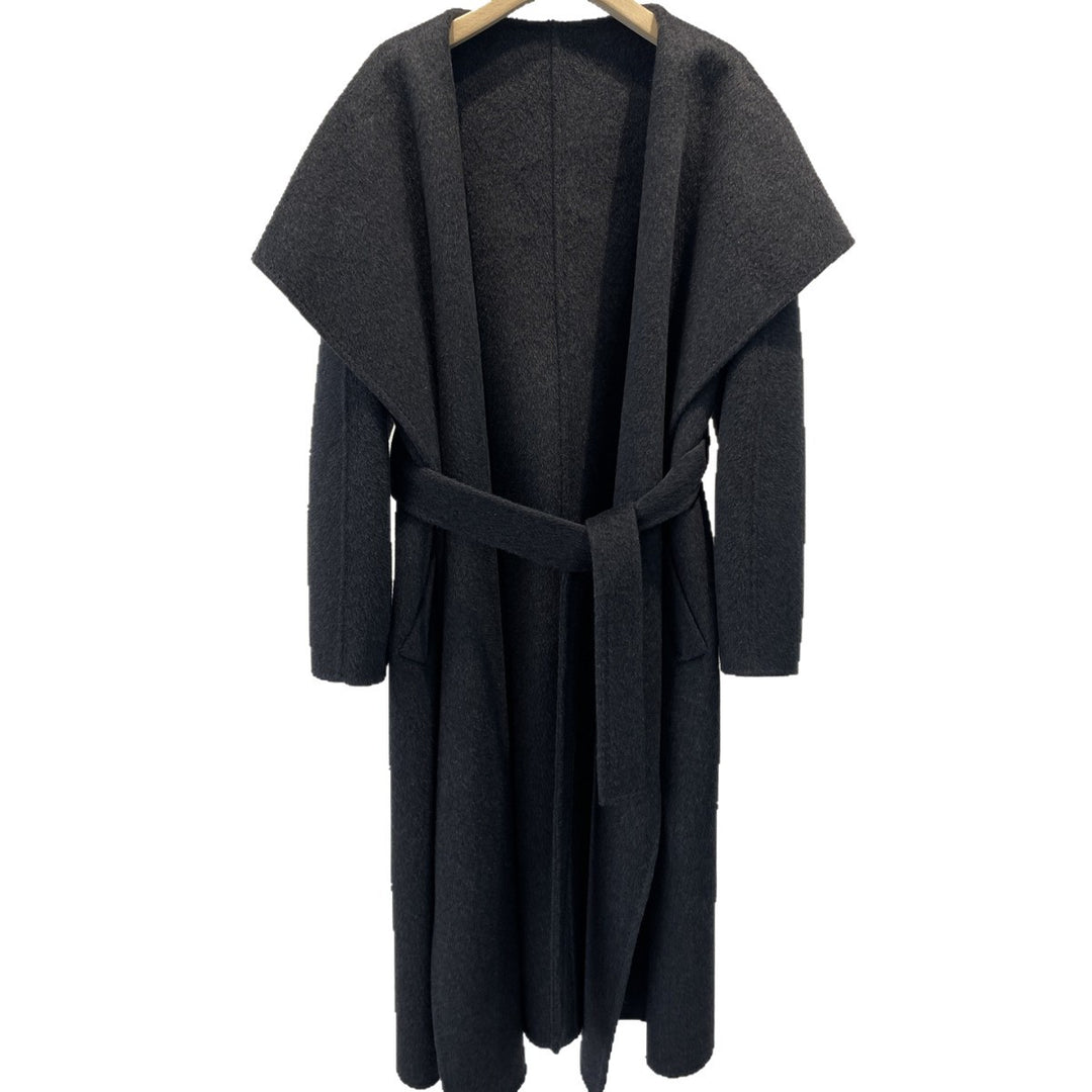 Damen Eleganter Drapierter Langmantel Drune