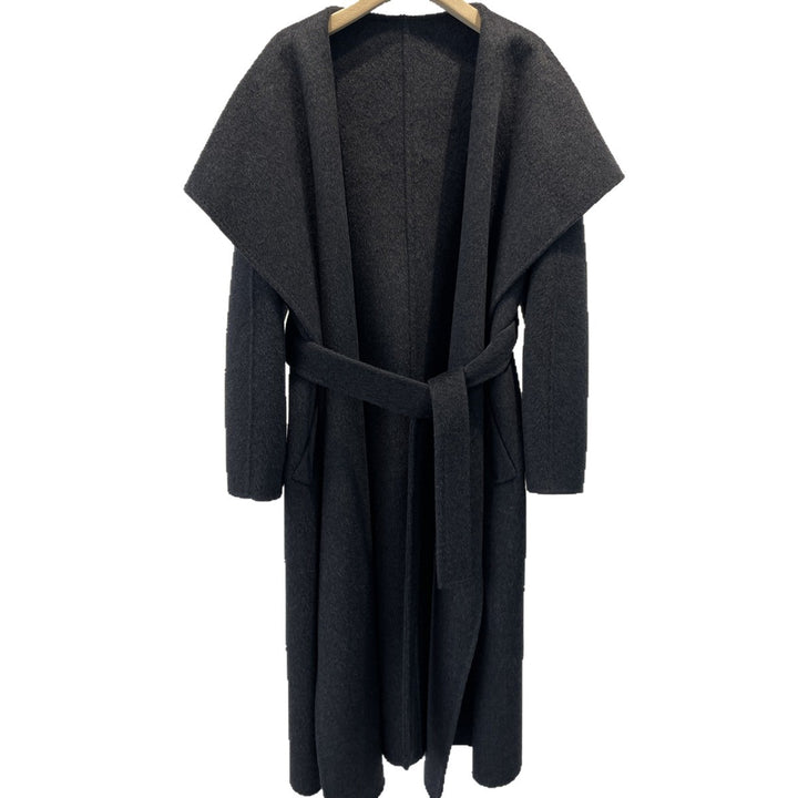 Damen Eleganter Drapierter Langmantel Drune