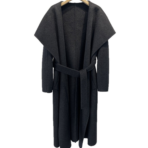Damen Eleganter Drapierter Langmantel Drune