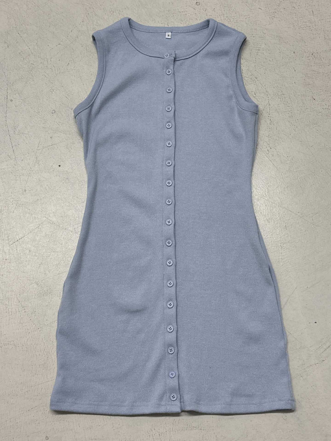 Damen ärmelloses Kleid mit durchgehender Knopfleiste und figurbetontem Schnitt Drune