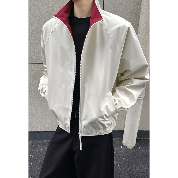 Herren Modische Übergangsjacke mit kontrastierendem Kragen Drune