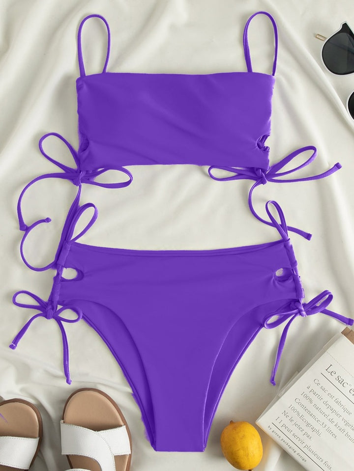 Damen Crop-Top Bikini mit verstellbaren Schnüren Drune