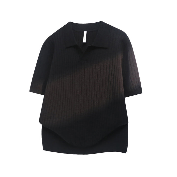 Damen Elegantes Kurzarm-Strickpoloshirt Drune