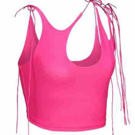 Damen Crop-Top mit einseitigem Cut-Out und trendigen Bändern Drune