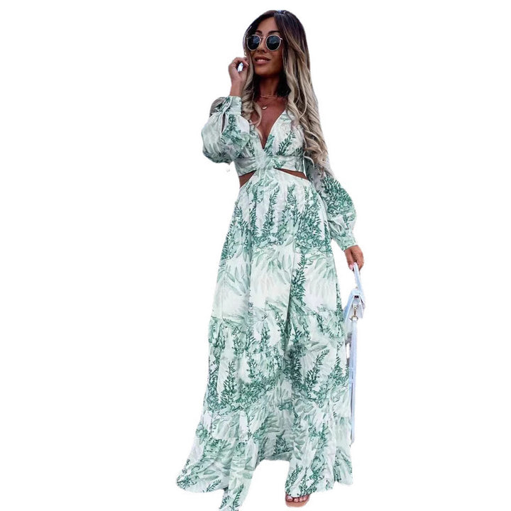 Damen Maxikleid mit verspieltem Schnitt und floralem Design Drune