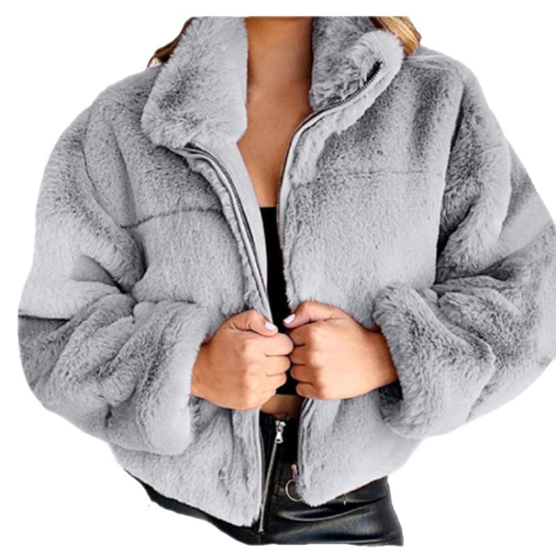 Drune | Damen Oversized Mittelgroße Jacke Kunstfell