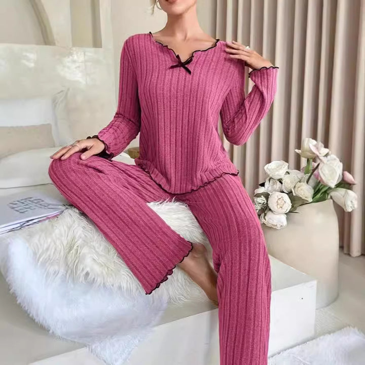 Damen Schlafanzug im eleganten Rippdesign Drune