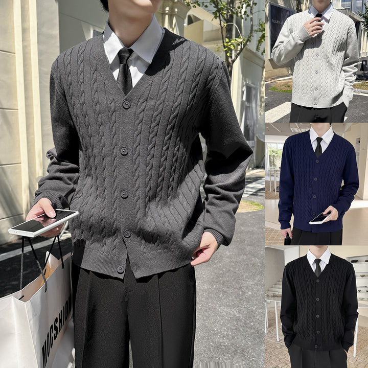 Herren Strickjacke mit Kabelmuster Drune