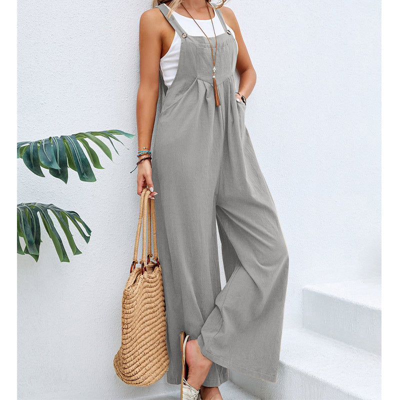 Damen weite Latzhose mit lässigem Schnitt und raffinierten Details Drune