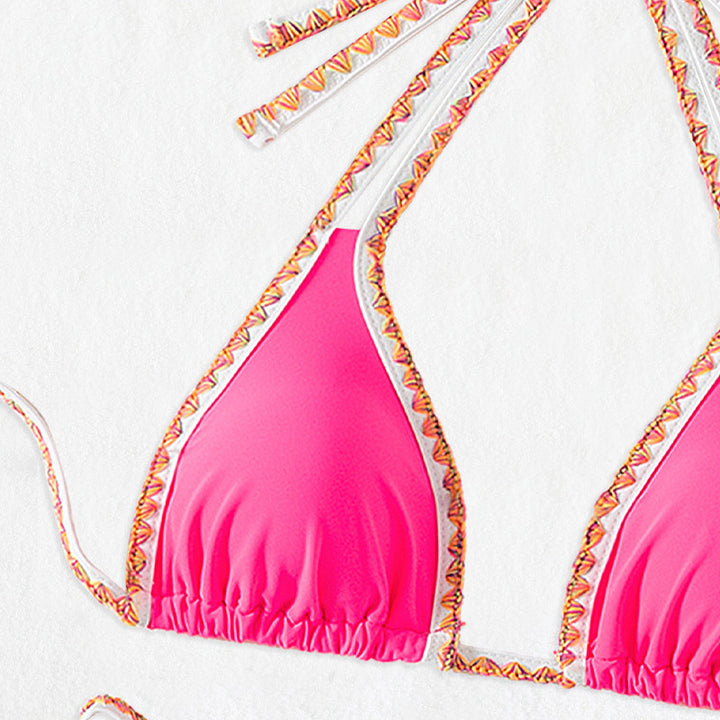 Damen Triangel-Bikini mit dekorativen Bändern Drune