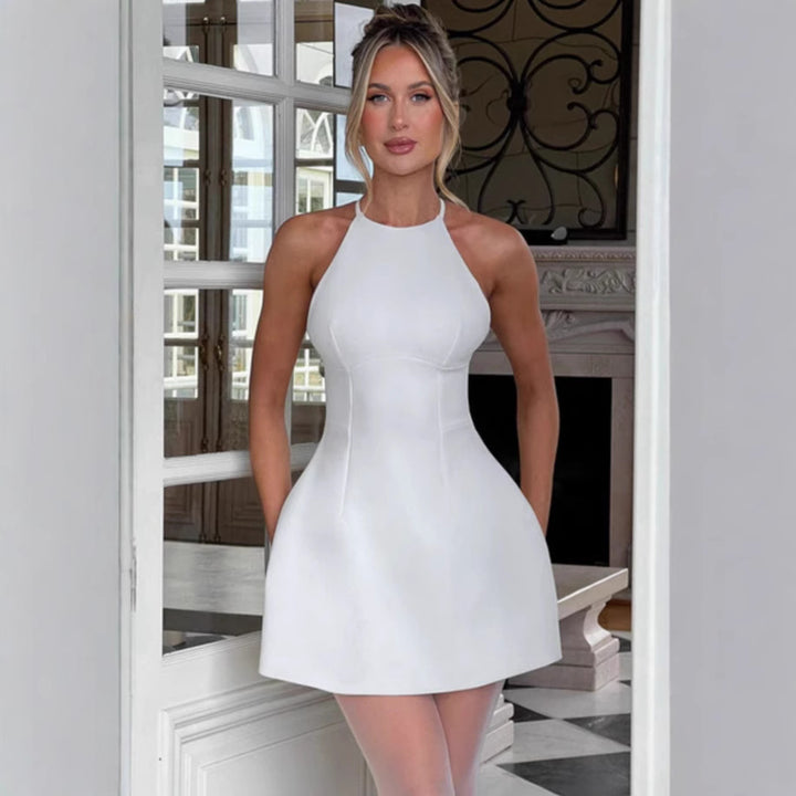Damen A-Linien Minikleid mit schmalem Halterdesign und figurschmeichelnder Passform Drune