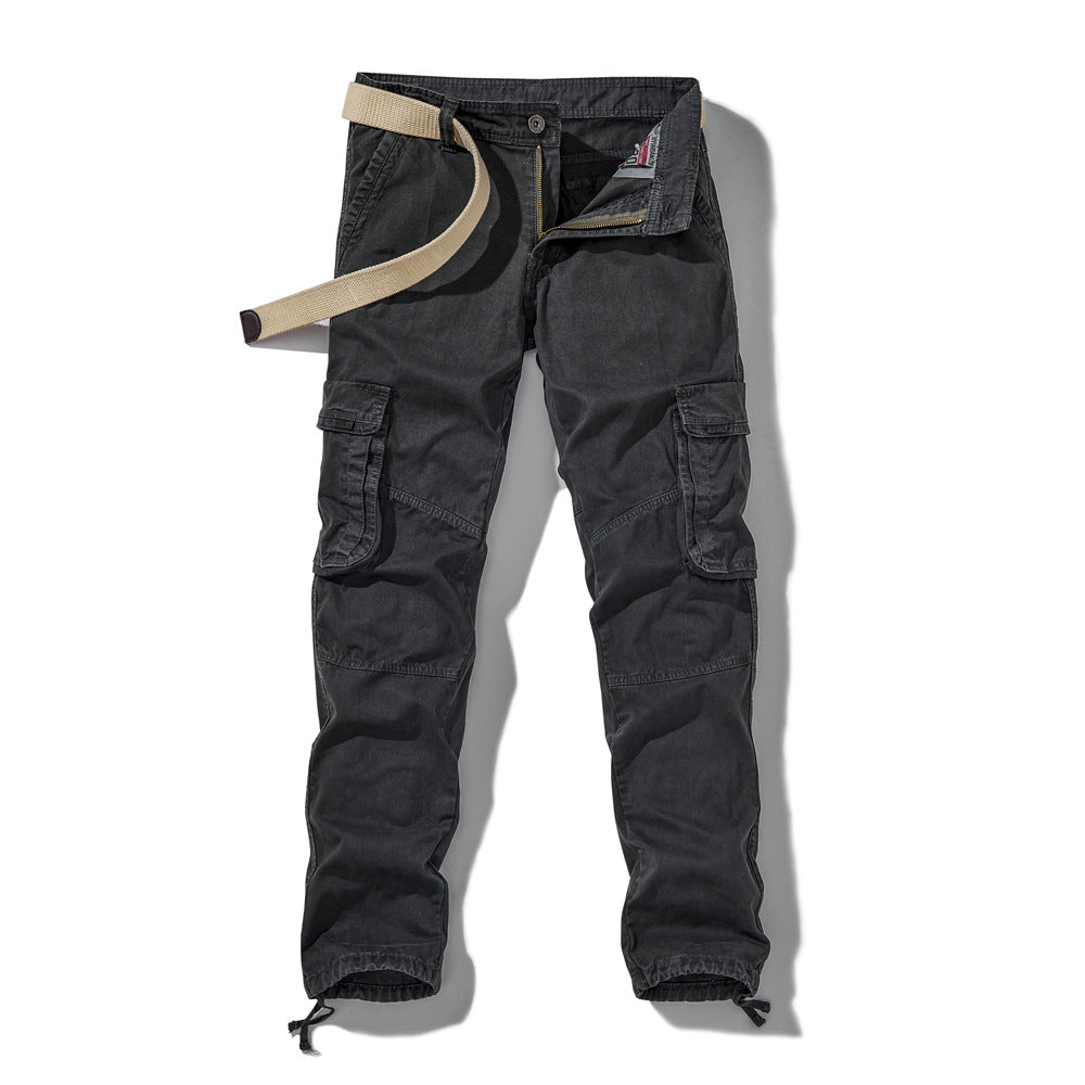 Herren Slim-Fit Cargohose mit verstärkten Kniepartien, Tunnelzugsäumen und Multifachtaschen Drune