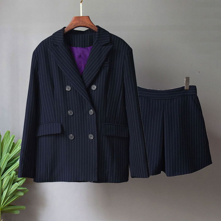 Damen Elegantes zweiteiliges Anzugset mit tailliertem Blazer und Shorts Drune
