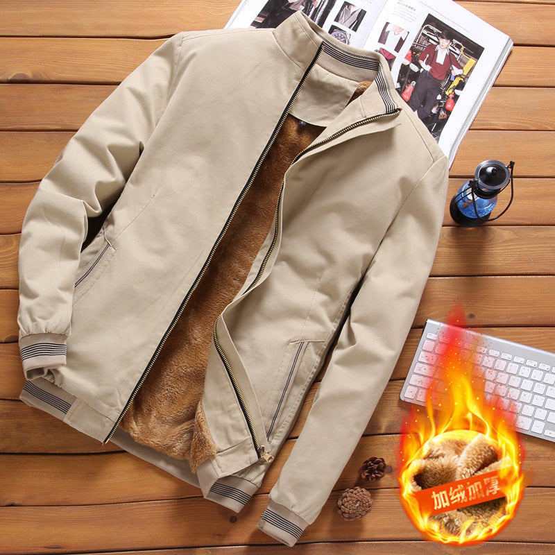 Herren nan gefütterte Winterblousonjacke mit weichem Teddyfutter, winddichter Außenhülle und verdecktem Zweiwege-Reißverschluss Drune