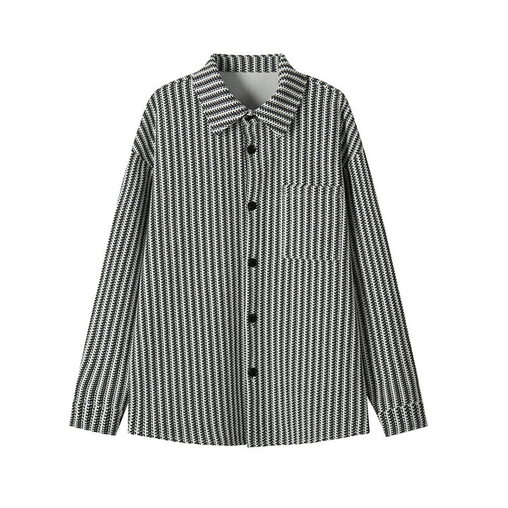 Herren Texturierte Overshirt‑Hemdjacke aus Strick mit Kentkragen Drune