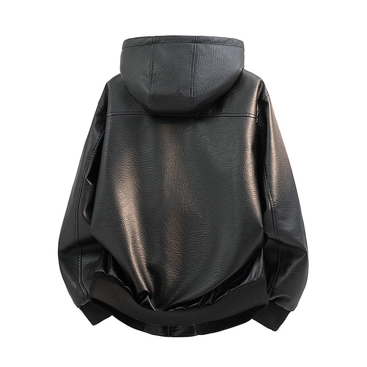 Damen Modische Kunstlederjacke mit Teddyfutter Drune