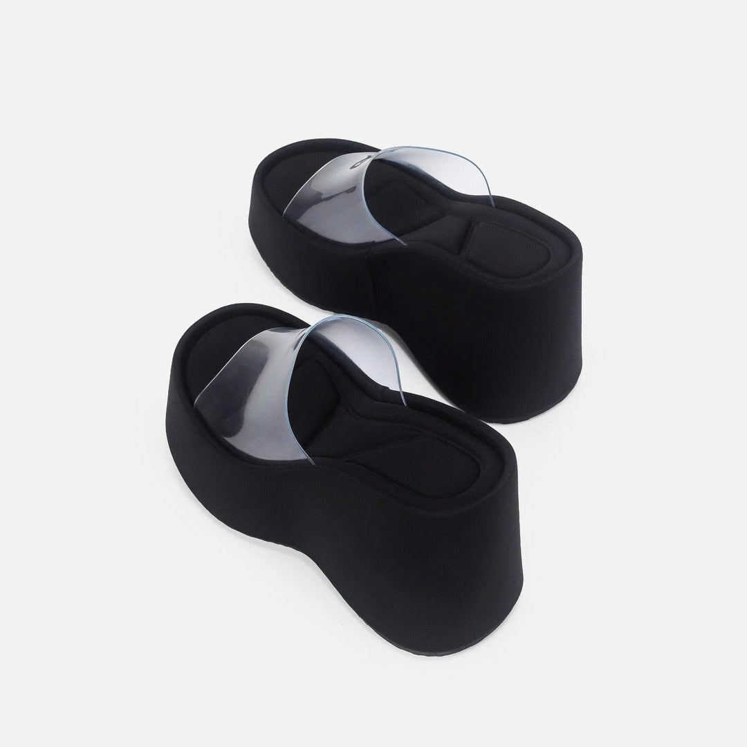 Drune | Translucent platform sandals with ankle strap