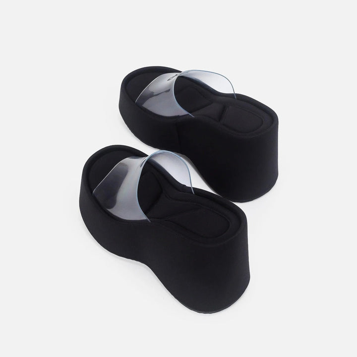 Drune | Translucent platform sandals with ankle strap